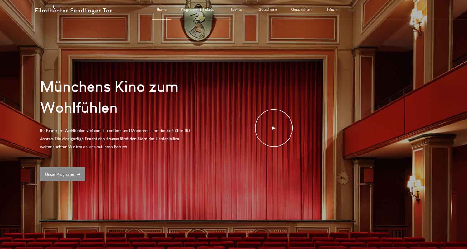 Webauftritts für das Filmtheater Sendlinger Tor